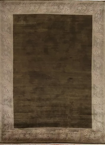 Bordered Wool Nepalese Oriental Area Rug 8x11