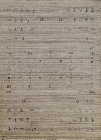 Elegant Minimalist Gabbeh Rug with Subtle Geometric Patterns 6x8