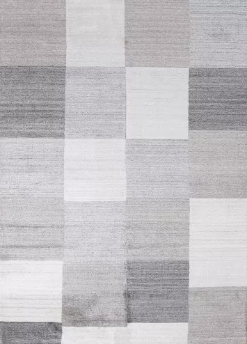 Modern Grey Tones in Contemporary Checkered Gabbeh Area Rug 5x7