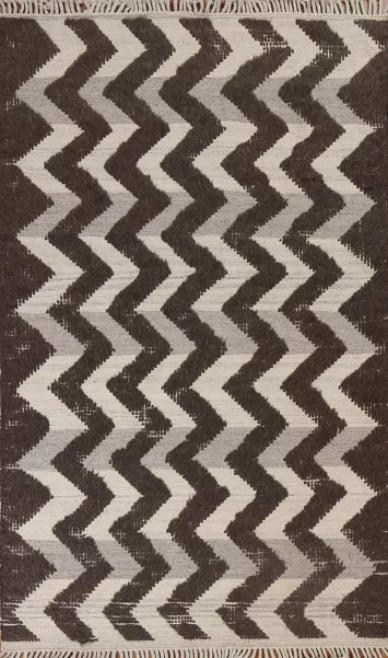 Handmade Chevron Moroccan Oriental Wool Rug 6x8