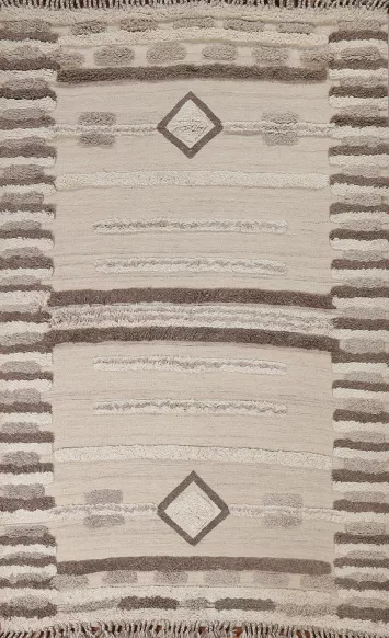 Geometric Wool Moroccan Oriental Area Rug 6x8