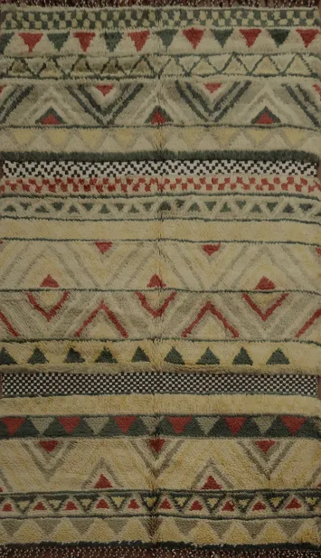 Tribal Wool Moroccan Oriental Area Rug 5x8