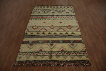 Tribal Wool Moroccan Oriental Area Rug 5x8
