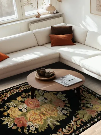 Floral Aubusson Vegetable Dye Area Rug 6x8 to Elevate Your Living Space