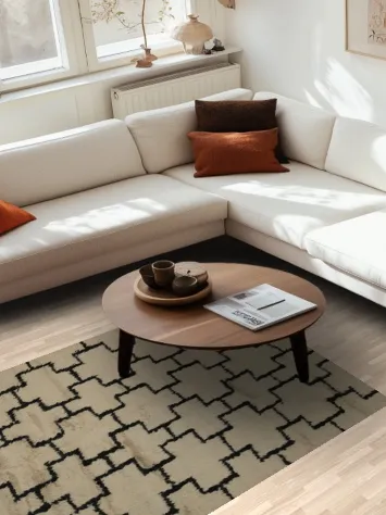 Geometric Wool Moroccan Oriental Area Rug 5x7