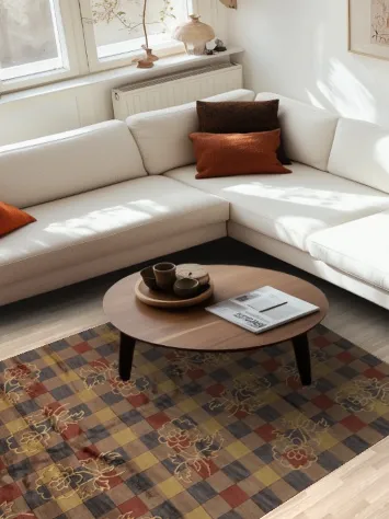 Artisanal Nepalese Area Rug 5x8 with Beautifully Crafted Floral Design