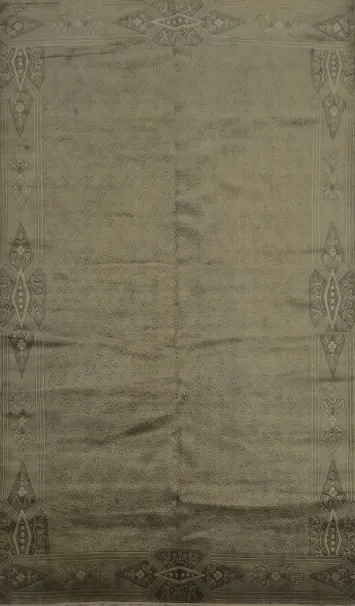 Elegant Nepalese Area Rug 7x10 with Subtle Geometric Border Accents