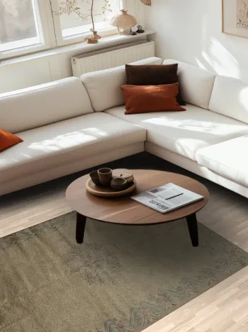 Exquisite Floral Nepalese Wool Rug 5x7 with Elegant Border Design