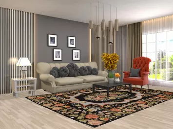 Vegetable Dye Floral Aubusson Oriental Wool Rug 7x10