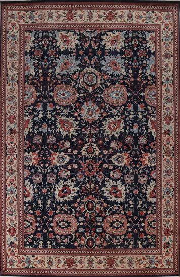 Navy Blue Sultanabad Ziegler Turkish Wool Rug 9x12