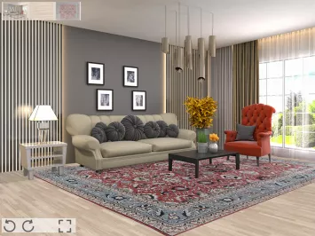 All-Over Floral Ziegler Wool Turkish Rug 9x12