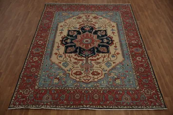 Luxurious Heriz Serapi Area Rug 8x10 Featuring Rich Colors and Patterns