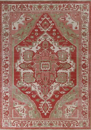Hand-Knotted Heriz Serapi Turkish Area Rug 8x10