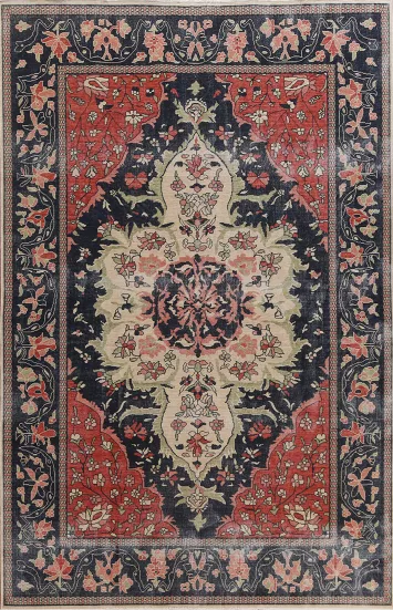 Navy Blue Sarouk Farahan Oriental Area Rug 7x10