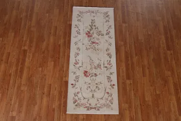 Floral Handmade Aubusson Turkish Runner Rug 2x6