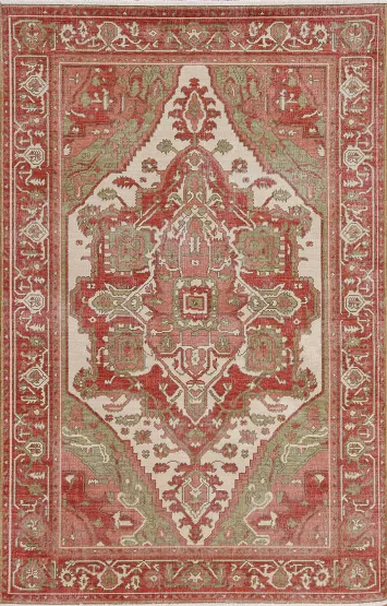 Hand-Knotted Heriz Serapi Turkish Wool Rug 4x6