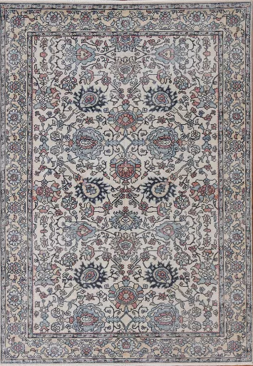 Floral Wool Ziegler Turkish Area Rug 4x6