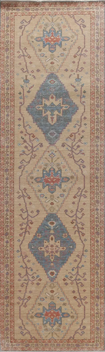 Handmade Wool Heriz Serapi Turkish Runner Rug 3x12