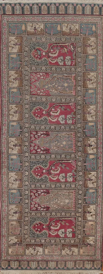 Vintage Wool Anatolian Turkish Runner Rug 3x9