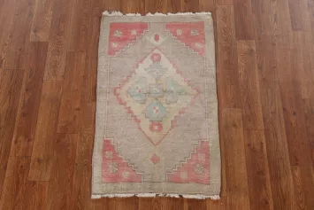 Vegetable Dye Handmade Wool Oushak Oriental Rug 2x3