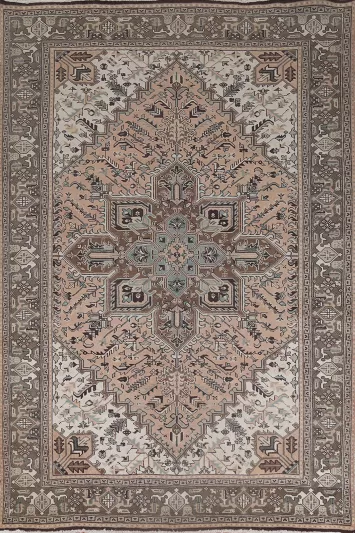 Vegetable Dye Vintage Wool Heriz Persian Rug 8x11