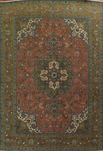 Vintage Wool Tabriz Persian Area Rug 10x13