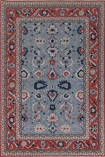 Blue Handmade Sultanabad Ziegler Turkish Wool Rug 7x10