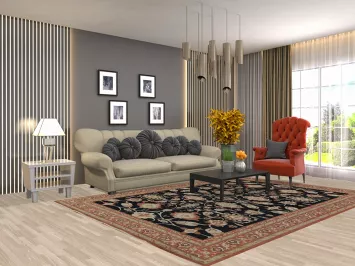 Floral Wool Sultanabad Ziegler Turkish Rug 7x10