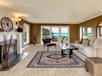 Hand-Knotted Wool Kashan Mohtasham Turkish Rug 7x10