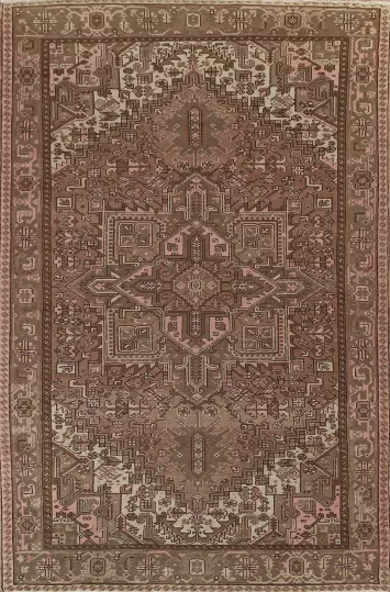 Vintage Geometric Heriz Persian Area Rug 8x11