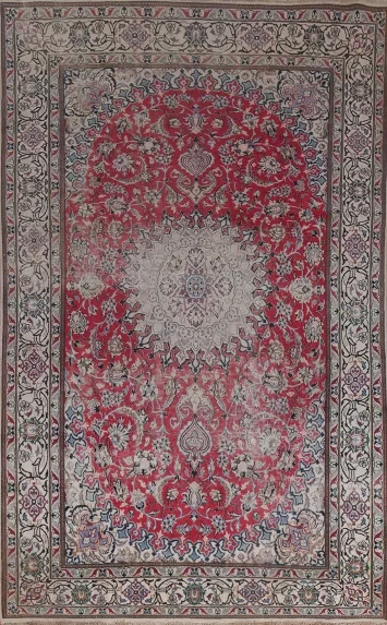 Red Floral Nain Handmade Persian Rug 6x10