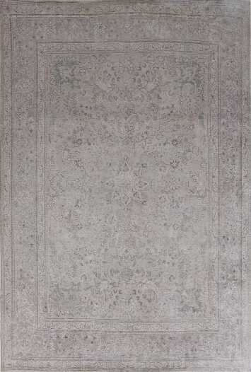 Distressed Floral Tabriz Persian Area Rug 7x10