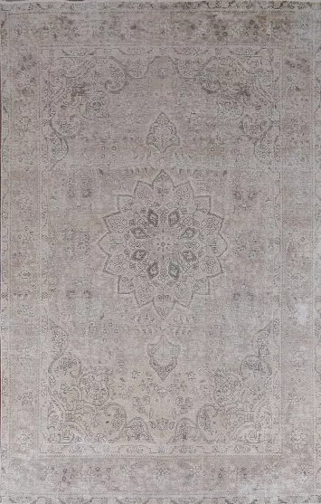Floral Distressed Tabriz Persian Area Rug 6x10