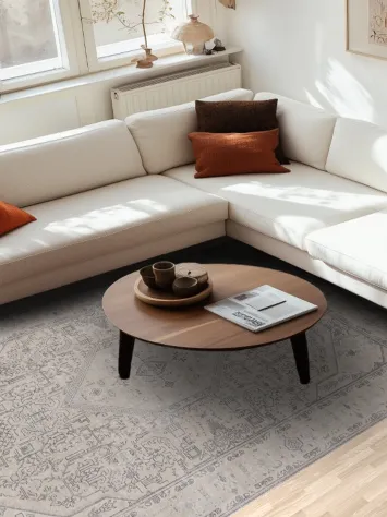 Distressed Geometric Tabriz Persian Area Rug 7x10