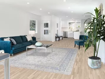 Distressed Wool Kerman Vintage Persian Rug 7x10