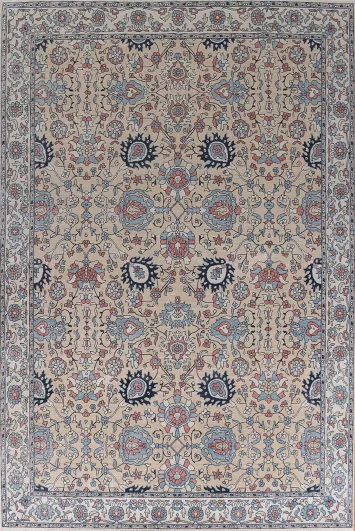 All-Over Floral Sultanabad Ziegler Turkish Wool Rug 9x12