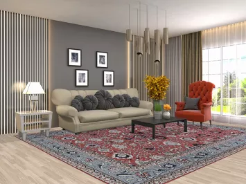 Red Floral Sultanabad Ziegler Wool Oriental Rug 9x12