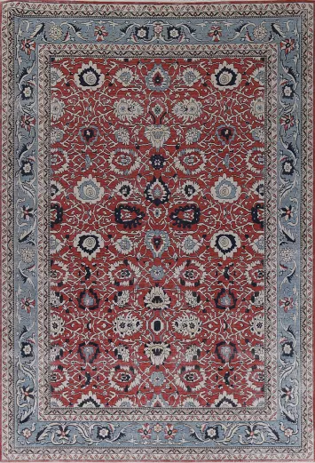 Red Floral Wool Sultanabad Ziegler Turkish Rug 9x12