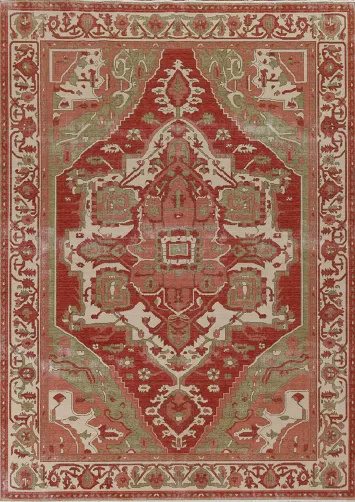 Floral Wool Heriz Serapi Turkish Rug 8x10