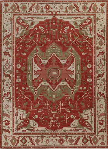 Geometric Heriz Serapi Wool Turkish Rug 8x10