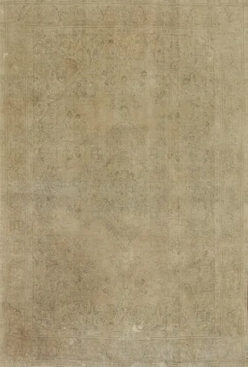 Distressed Wool Tabriz Persian Rug 10x13