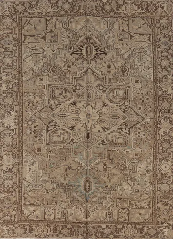 Geometric Wool Heriz Persian Area Rug 8x11