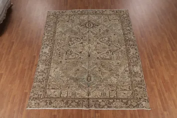 Geometric Wool Heriz Persian Area Rug 8x11