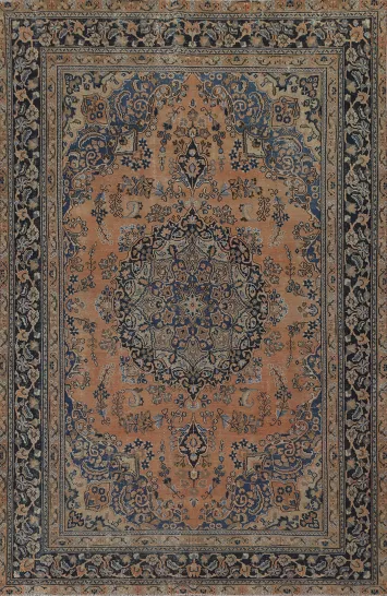 Floral Wool Handmade Mashad Persian Area Rug 8x11
