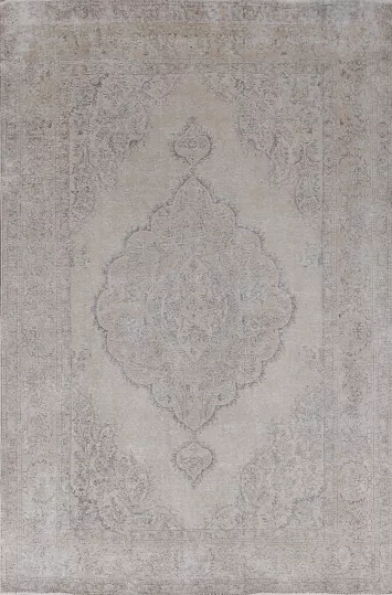 Distressed Wool Tabriz Persian Area Rug 7x10