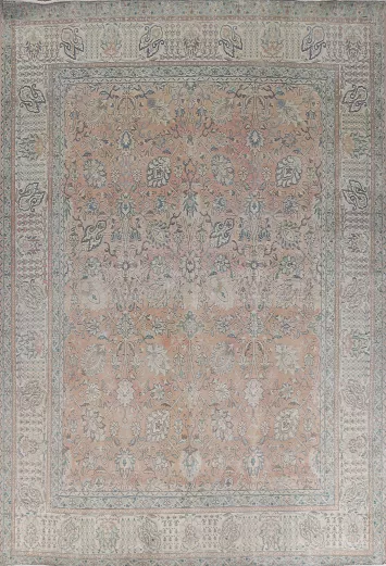 All-Over Floral Tabriz Persian Area Rug 10x13