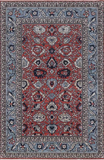 Red Floral Sultanabad Ziegler Wool Turkish Rug 4x6