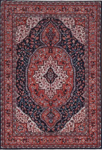 Hand-Knotted Sarouk Farahan Wool Turkish Rug 4x6