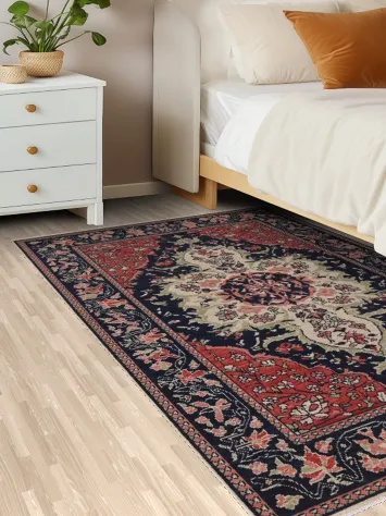 Geometric Handmade Wool Sarouk Farahan Oriental Area Rug 4x6