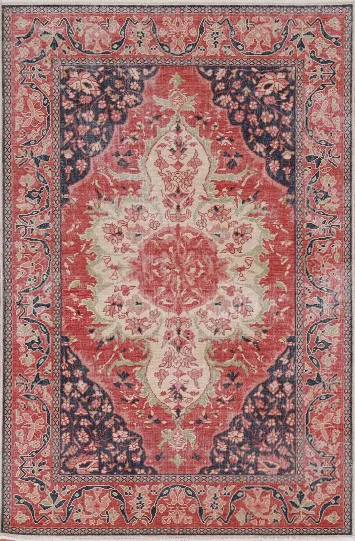 Handmade Floral Sarouk Farahan Wool Turkish Rug 4x6